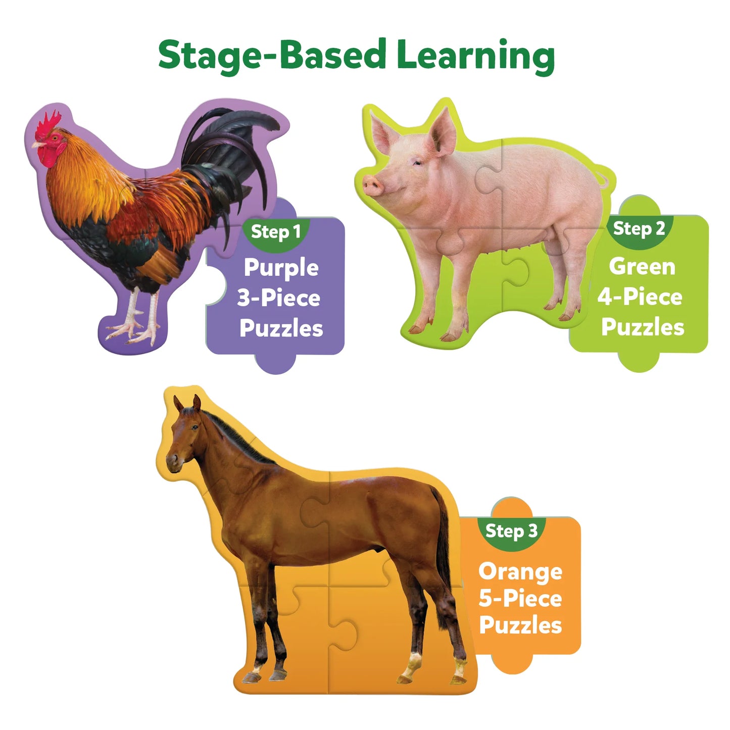 Step by Step Puzzle: Farm Animals (ages 3+)