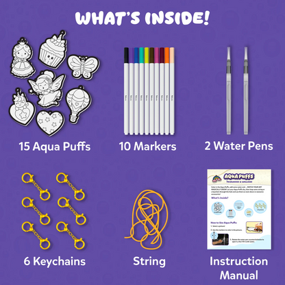 Aqua Puffs: Princesses & Unicorns | 3D Art Kit (ages 4+)