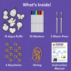 Aqua Puffs craft kit featuring princesses and unicorns for 3D art projects for ages 4+