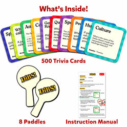 Trivia card game for family and friends from DiBS! Exciting Trivia Game for ages 8+