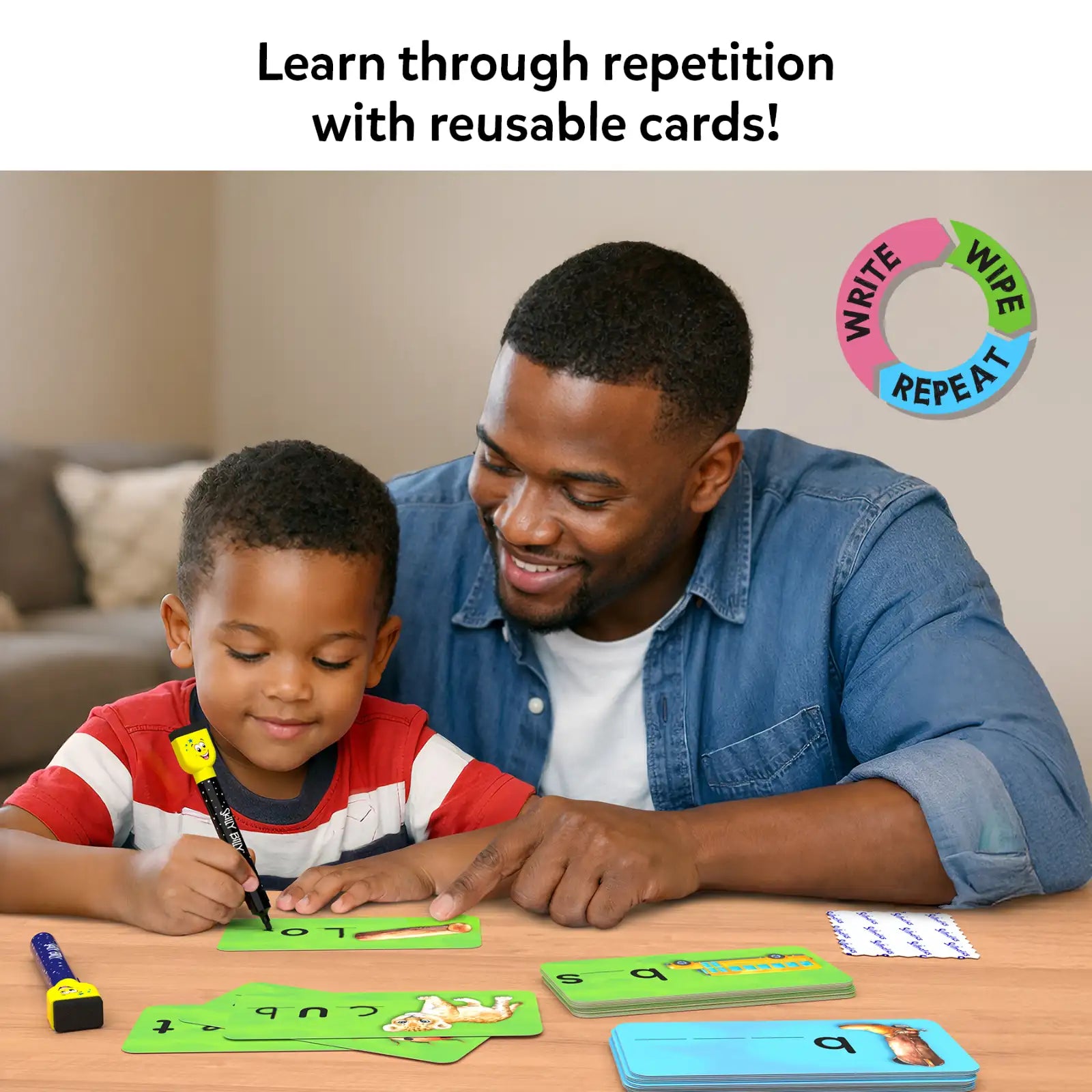 Spell Smarter | Spelling and Phonics Write & Wipe Cards (ages 4- 7)