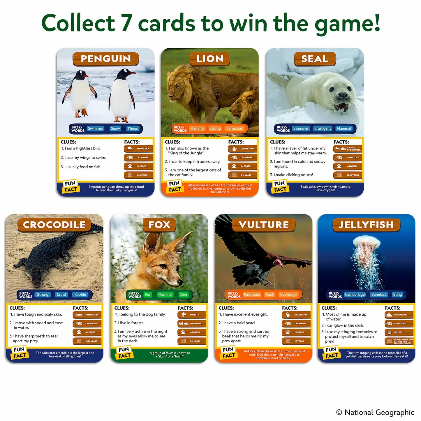 Guess in 10: National Geo Animals | Trivia Card Game (ages 6+)