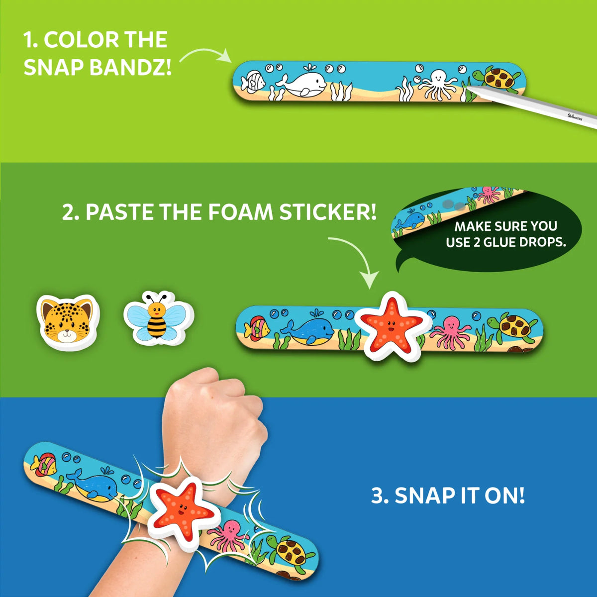 Snap Bandz Animal Friends craft instructions for kids ages 4-10