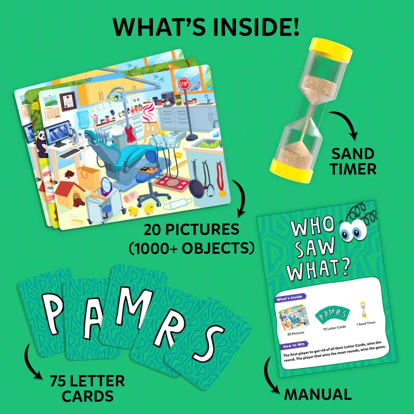 Who Saw What? In 60 Seconds: Fast-Paced Memory Game for Kids (ages 7+)