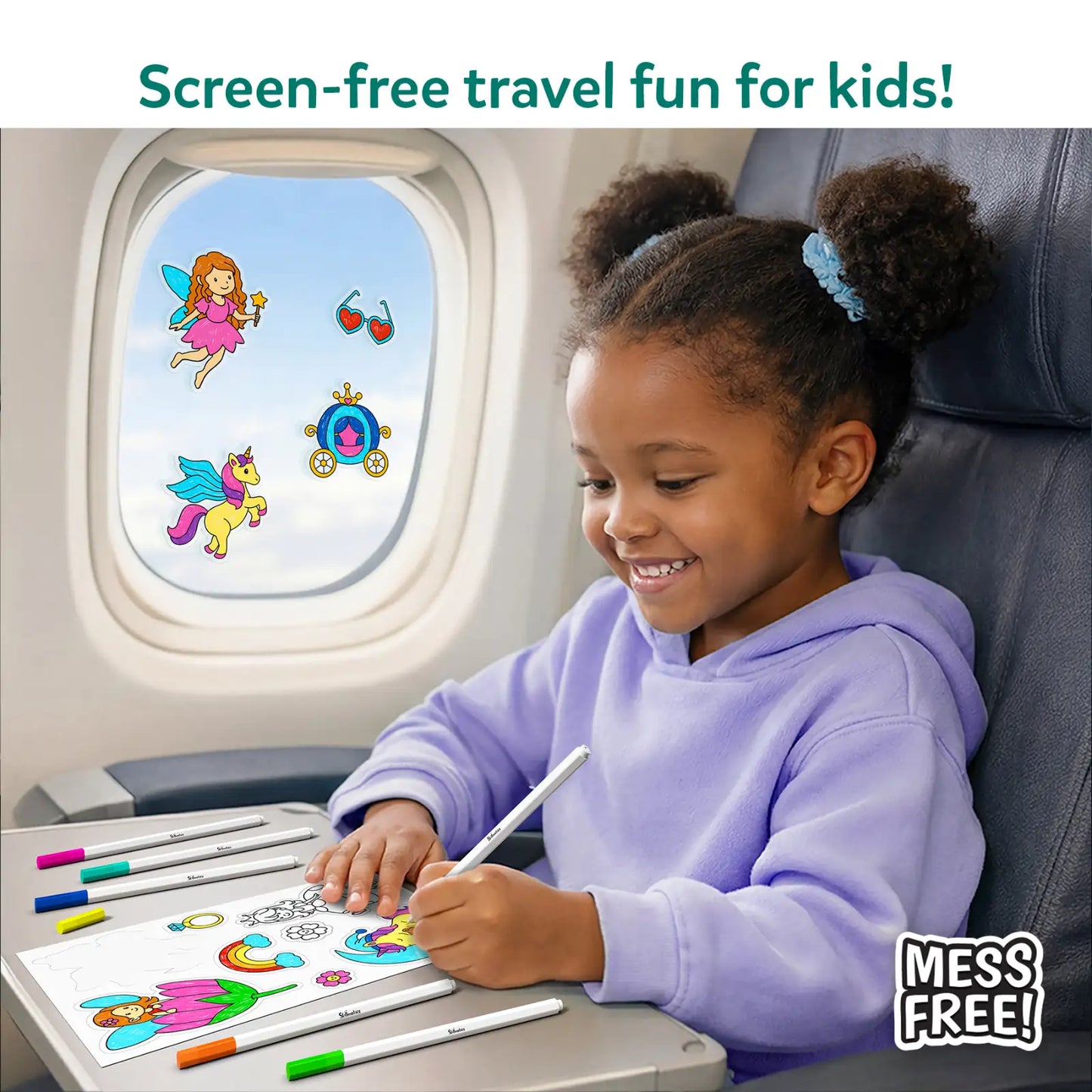 Color Clingz Unicorns & Princesses | 50+ Reusable Mess-Free Static Stickers