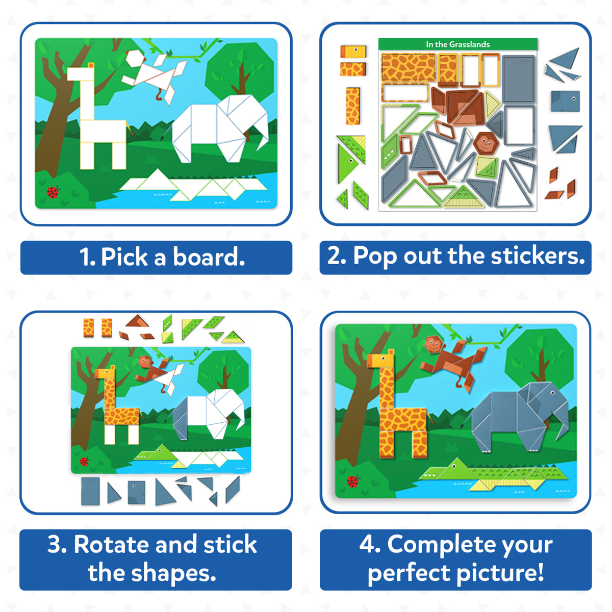 Tangram Twist: Amazing Animals | No mess sticker art (ages 4-7)