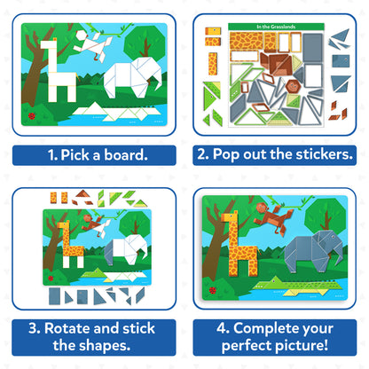 Tangram Twist: Amazing Animals | No mess sticker art (ages 4-7)