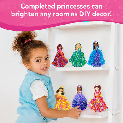 DIY princess decor for kids from Poke-in Art Magical Princesses mess-free art kit