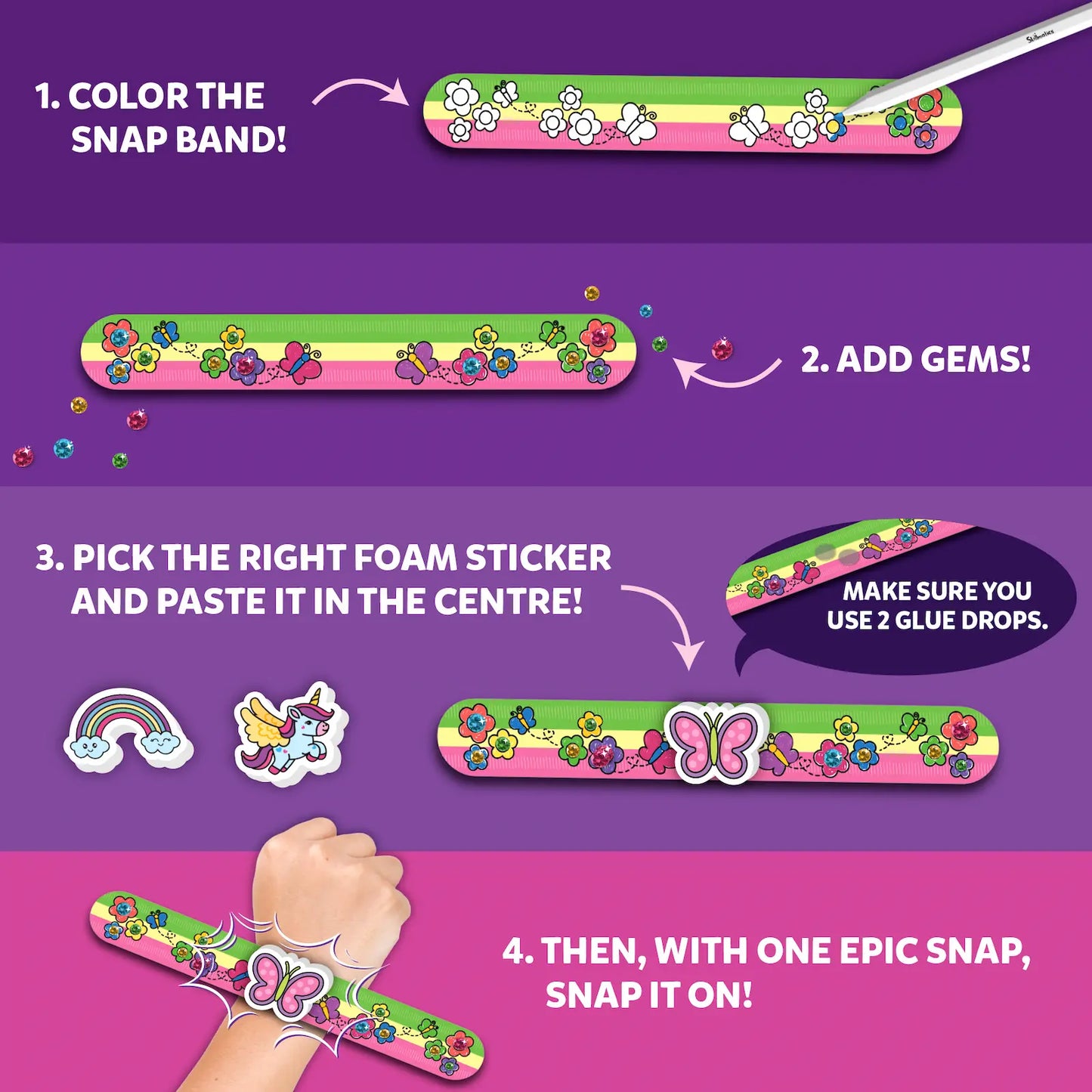 Snap Bandz: Unicorns & Princesses New | Art & Craft Activity Kit (ages 4-10)