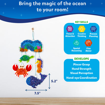 Ocean-themed mobile with educational benefits for kids ages 4-9 from Poke-in Art Underwater Animals