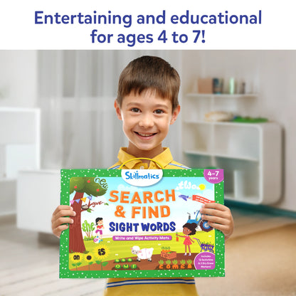 Skillmatics Search & Find Sight Words activity book with reusable mats for ages 3-6