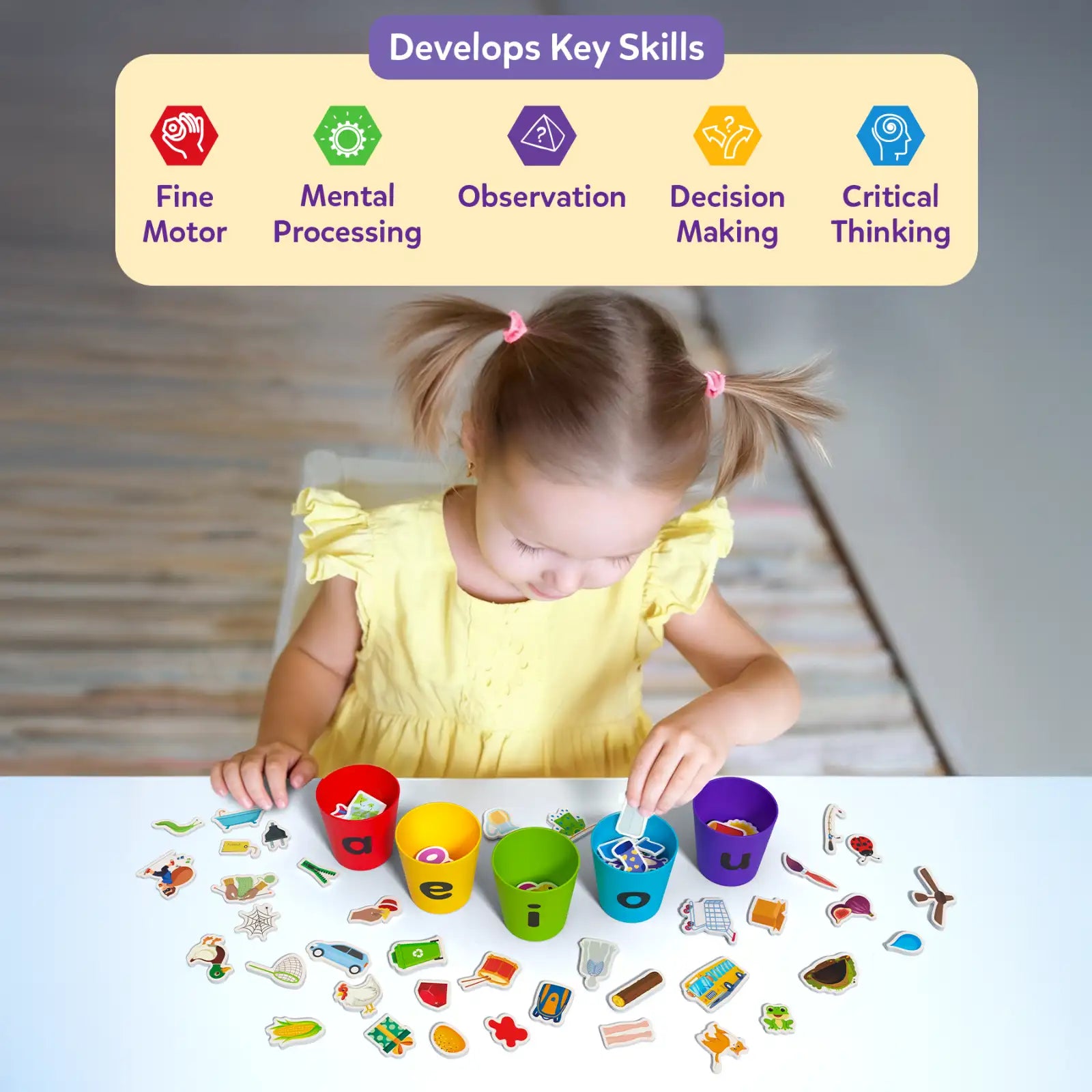 Phonics Sorter | Vowel Sorting & Early Reading Activity for Kids (ages 4-7)