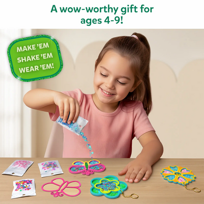 Shake-its: Flowers & Butterflies | DIY Craft Kit with Keychains (ages 4-9)