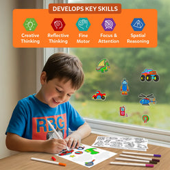 Color Clingz: Cars, Sports, Dinos & More! | Mess-Free Reusable Static Stickers (Ages 3-7)