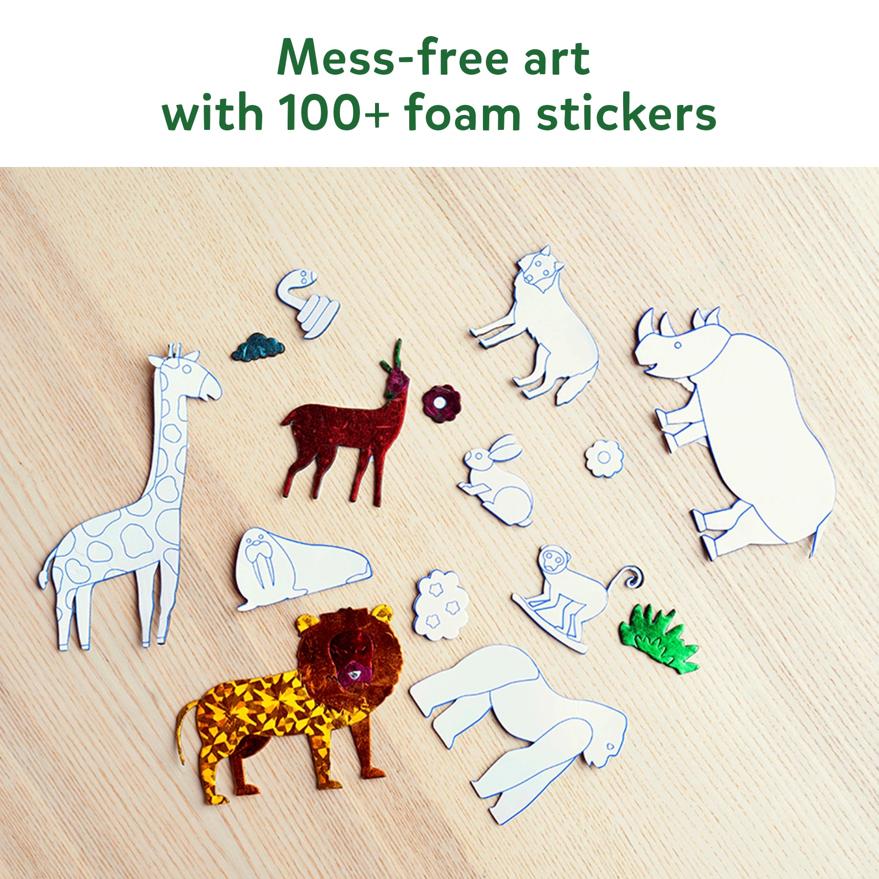 Foam animal sticker set from Foil Fun World Of Animals art kit for ages 4-9