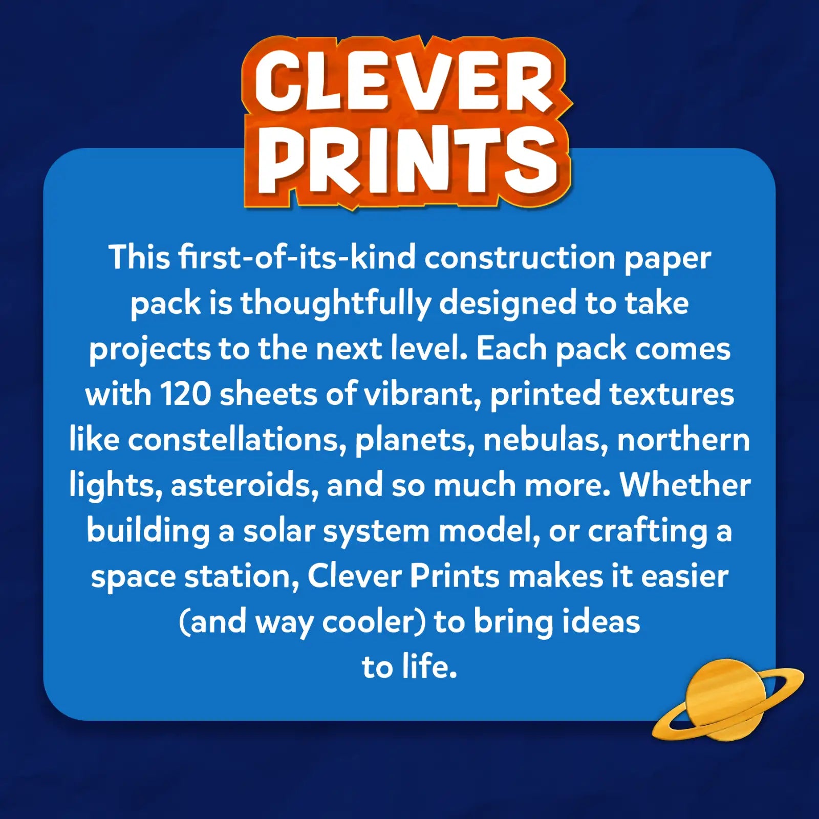 Clever Prints: Outer Space | Construction Paper (120 Sheets)