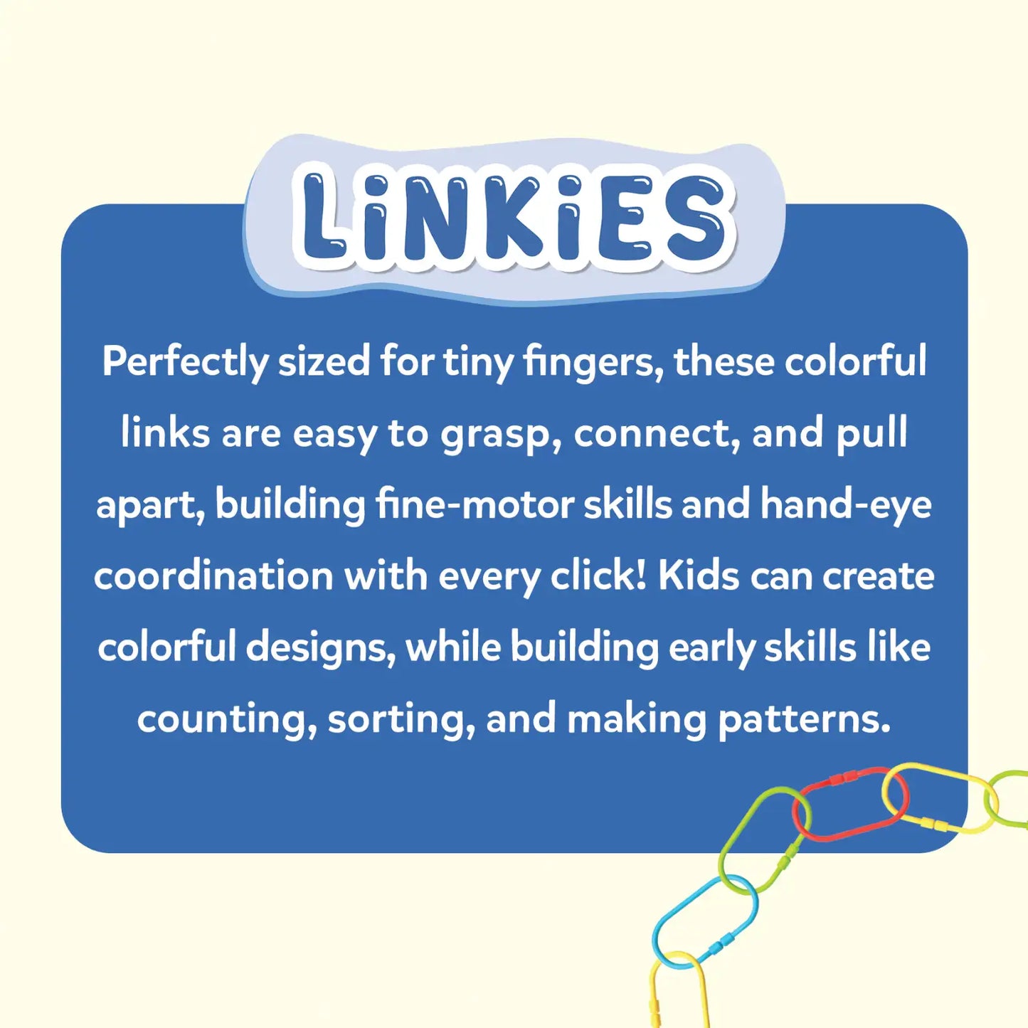 Linkies: Set of 15 Links | Connectable Learning Link Toy for Toddlers (10-24 months)