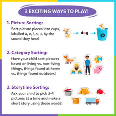 Phonics Sorter | Vowel Sorting & Early Reading Activity for Kids (ages 4-7)