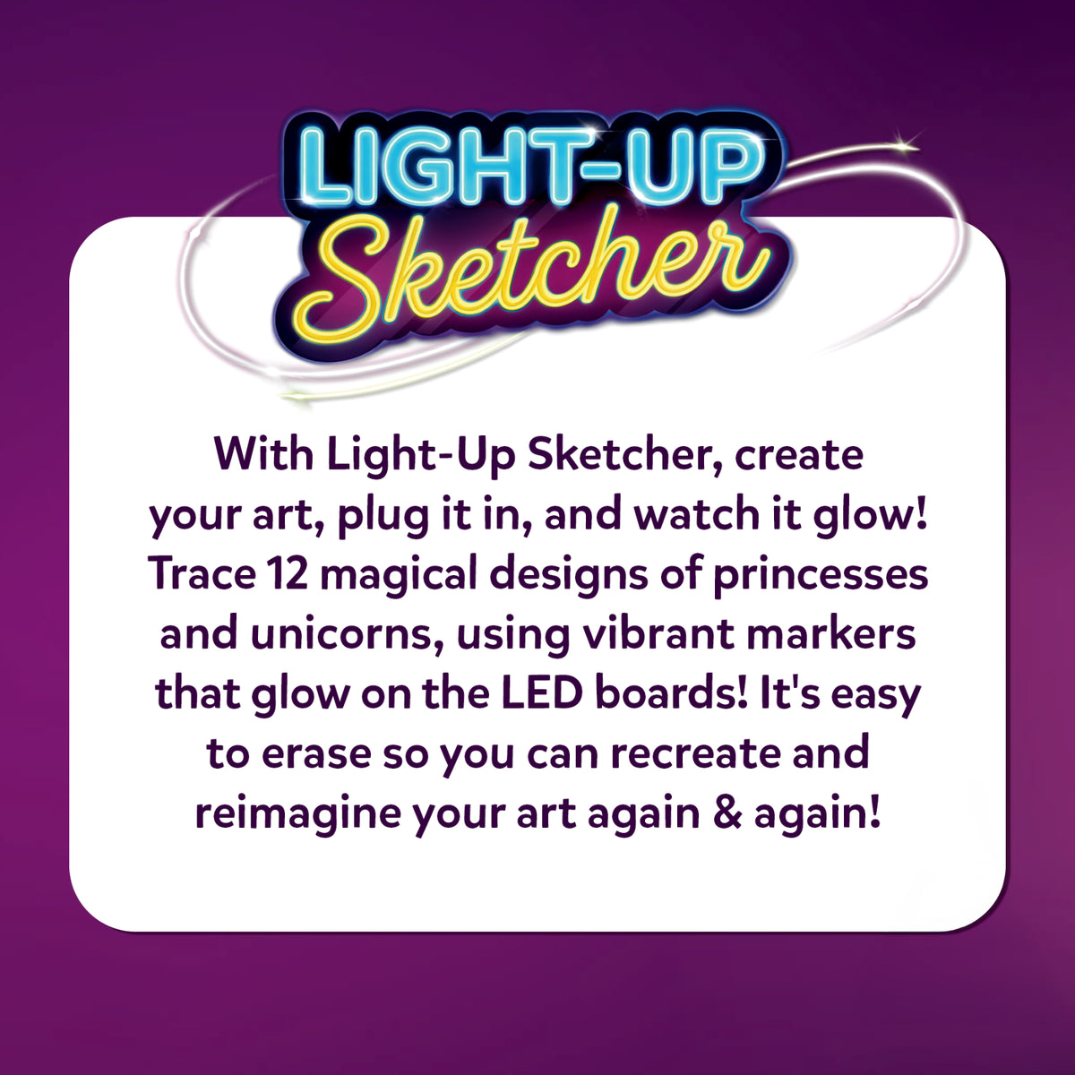 Light-Up Sketcher: Unicorns & Princesses | Reusable LED Drawing Boards (ages 4-8)