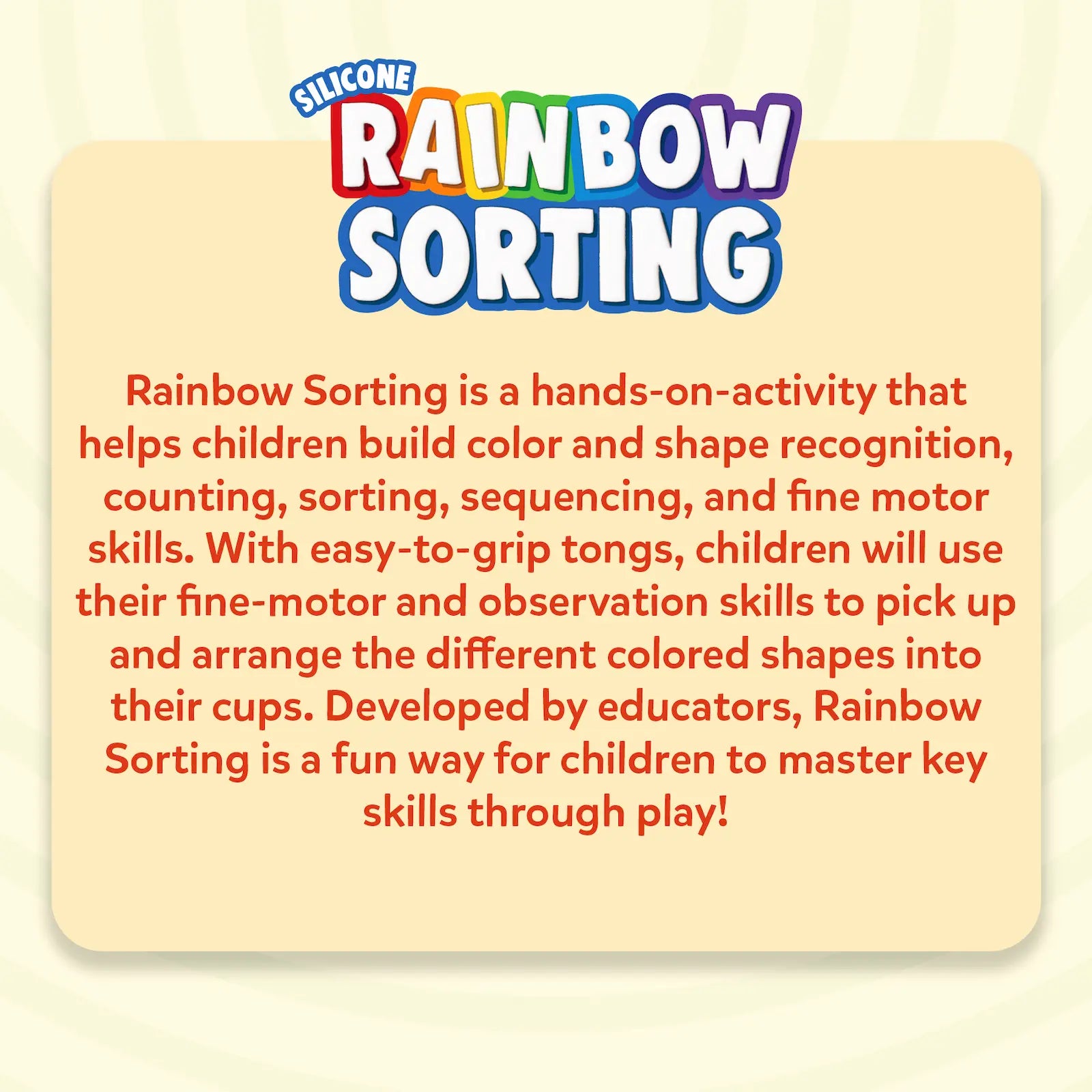 Rainbow Sorting Game V3 | Sorting, Counting & Sequencing Toy (ages 3-6)