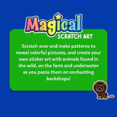 Magical Scratch Art advertisement featuring Amazing Animals for kids ages 3 to 8