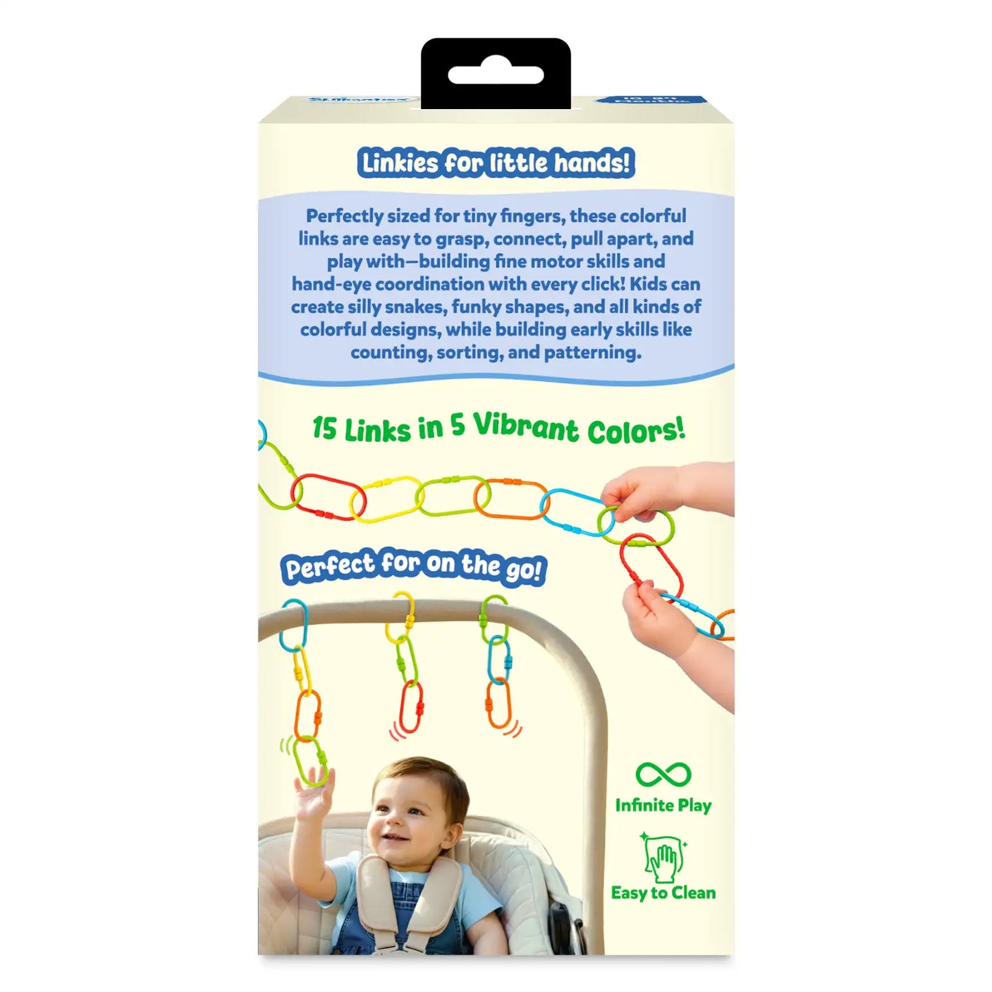 Linkies: Set of 15 Links | Connectable Learning Link Toy for Toddlers (10-24 months)