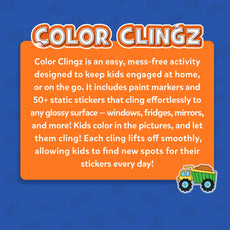 Color Clingz: Cars, Sports, Dinos & More! | Mess-Free Reusable Static Stickers (Ages 3-7)