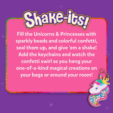Shake-its: Unicorns & Princesses | DIY Craft Kit with Keychains (ages 4-9)