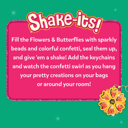 Shake-its: Flowers & Butterflies | DIY Craft Kit with Keychains (ages 4-9)