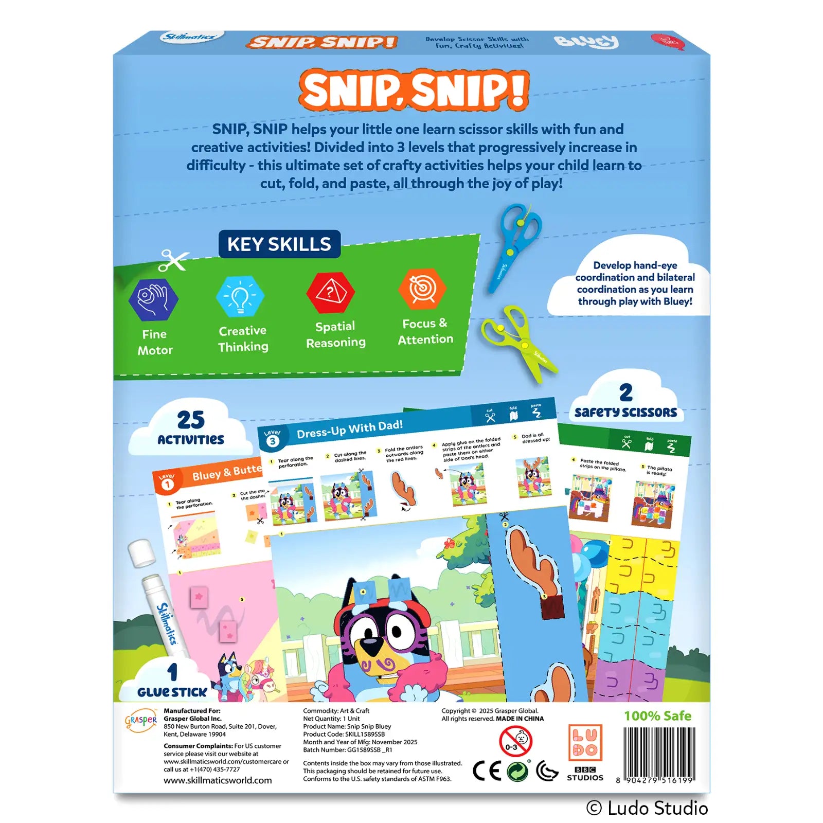 Snip Snip! Bluey | Art & Craft Activity Kit (ages 3-7)