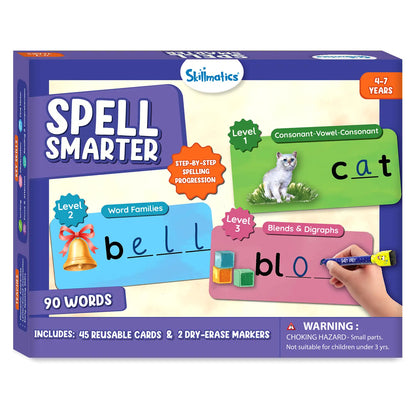 Spell Smarter | Spelling and Phonics Write & Wipe Cards (ages 4- 7)