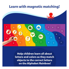 Colorful alphabet learning toy from The Alphabet Rainbow Magnetic Matching Activity for ages 3-6