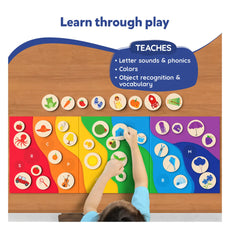 Educational color-matching game from The Alphabet Rainbow Magnetic Matching Activity for ages 3-6