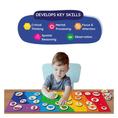 Child playing with The Alphabet Rainbow Magnetic Matching Activity for ages 3-6