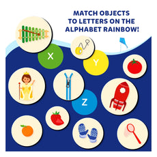 Alphabet matching game with colorful magnetic letters for ages 3 to 6