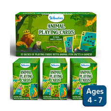 Animal playing card set for children ages 4 to 7 featuring colorful animal illustrations