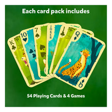 Animal-themed playing card deck from Animal Playing Cards 15 Pack Set for ages 4-7