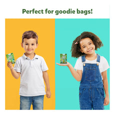 Two children holding green Animal Playing Cards boxes for kids ages 4 to 7