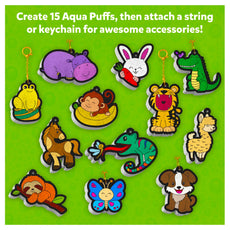 Aqua Puff animal keychains from Aqua Puffs Animal Friends 3D Art Kit for kids