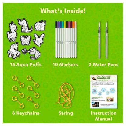 Aqua Puffs craft kit for creating colorful animal friends 3D art project for kids