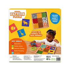 Colorful animal pattern puzzle for toddlers from the Animal Pattern Puzzle Set