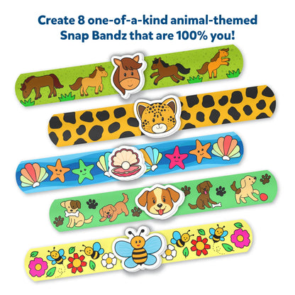 Animal-themed snap bracelets from Snap Bandz Animal Friends craft kit for kids