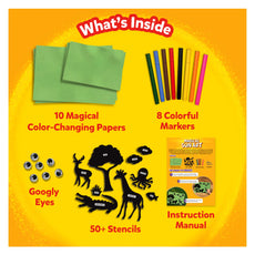 Magical Sun Art Kit creating vibrant animal sun art on special sun paper for kids ages 4-12
