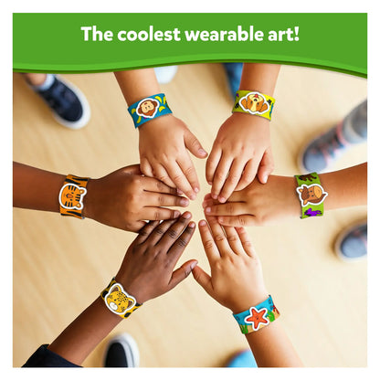 Colorful animal-themed slap bracelets from Snap Bandz Animal Friends craft kit