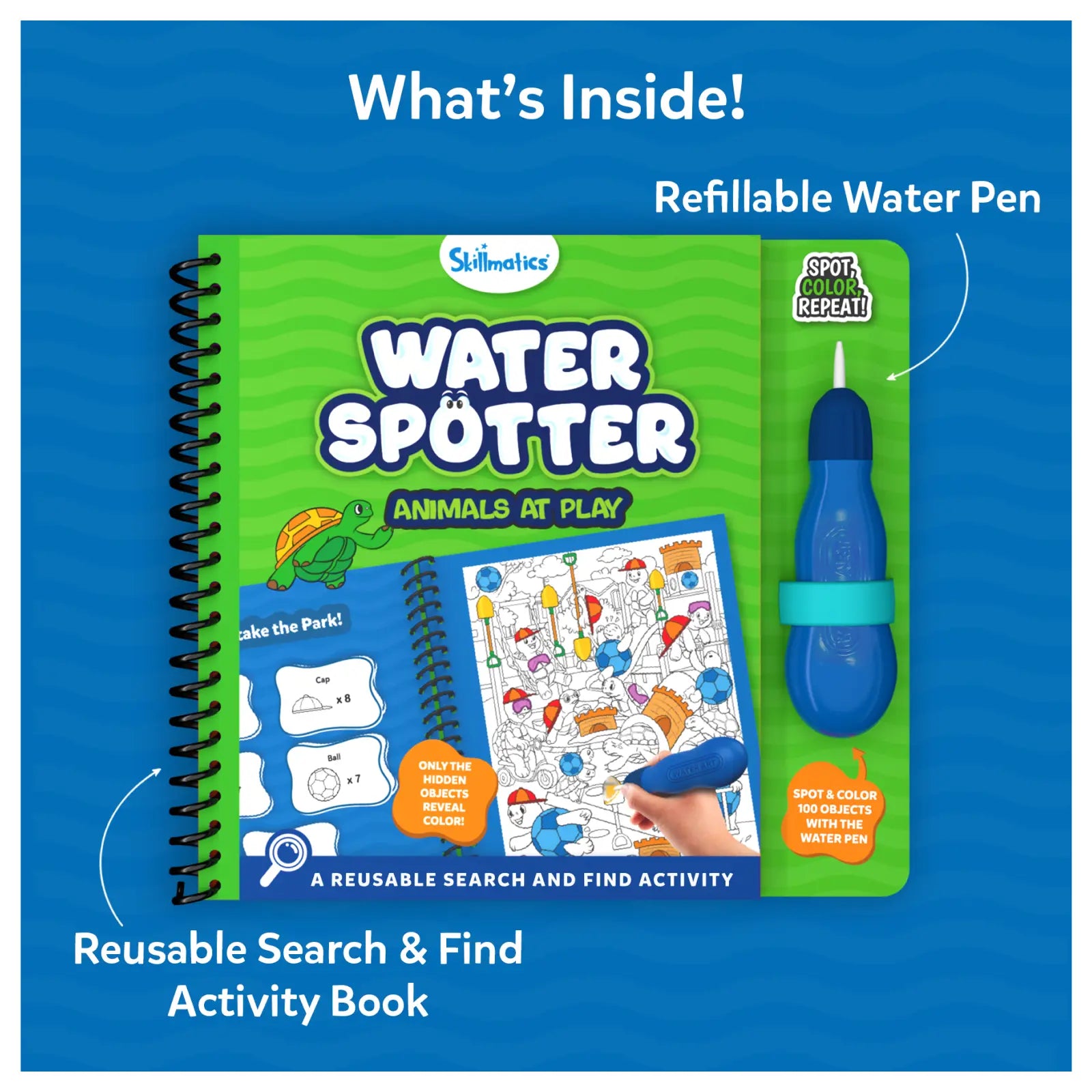 Water Spotter activity book with refillable pen from Water Spotter Animals At Play series