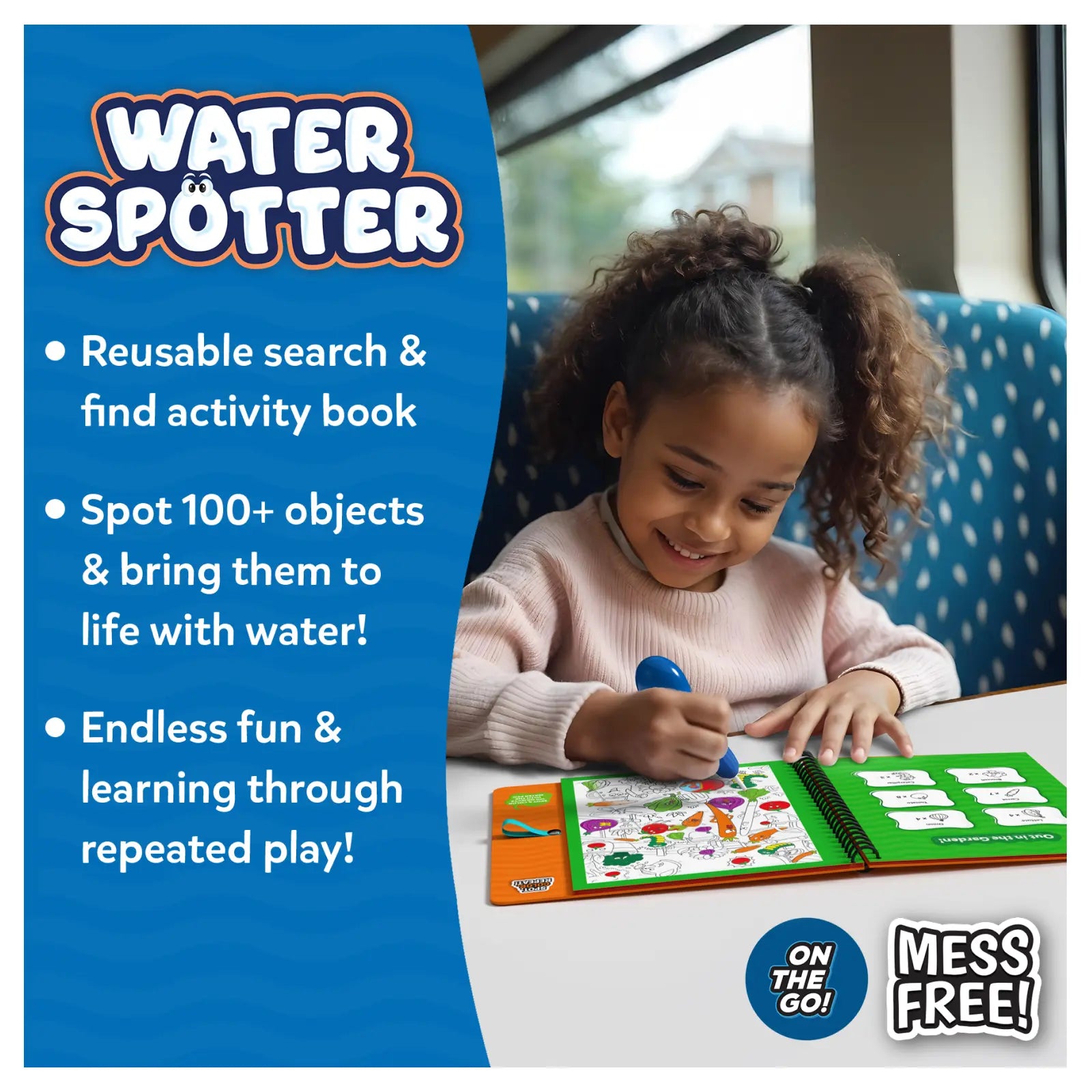 Water-reveal activity book from Water Spotter Around The House for ages 4-8