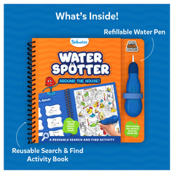 Water-reveal activity book with refillable pen from Water Spotter Around The House for kids