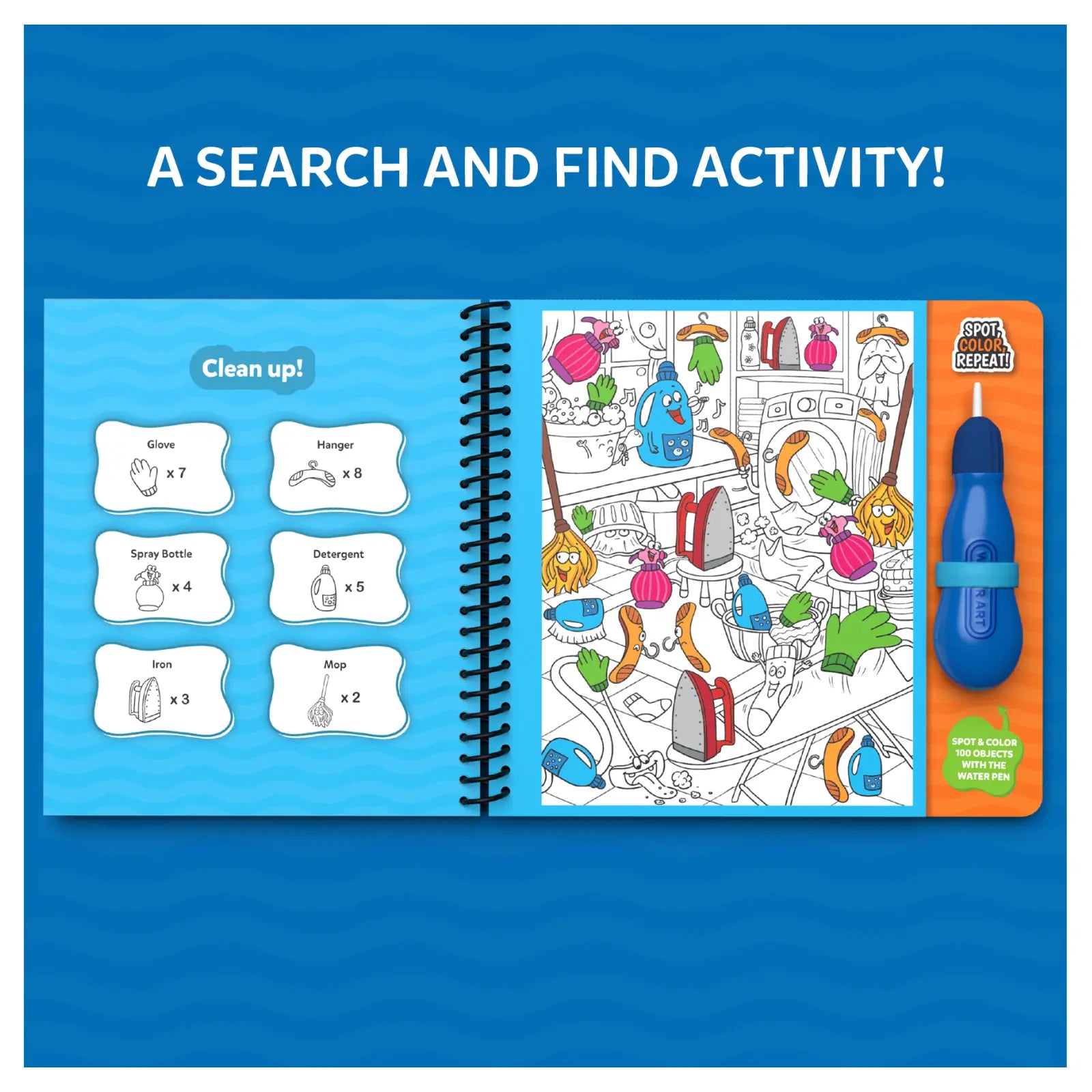 Interactive search-and-find activity book Water Spotter Around The House for kids ages 4-8