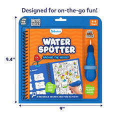 Water Spotter activity book for ages 4-8 featuring fun search and find tasks around the house