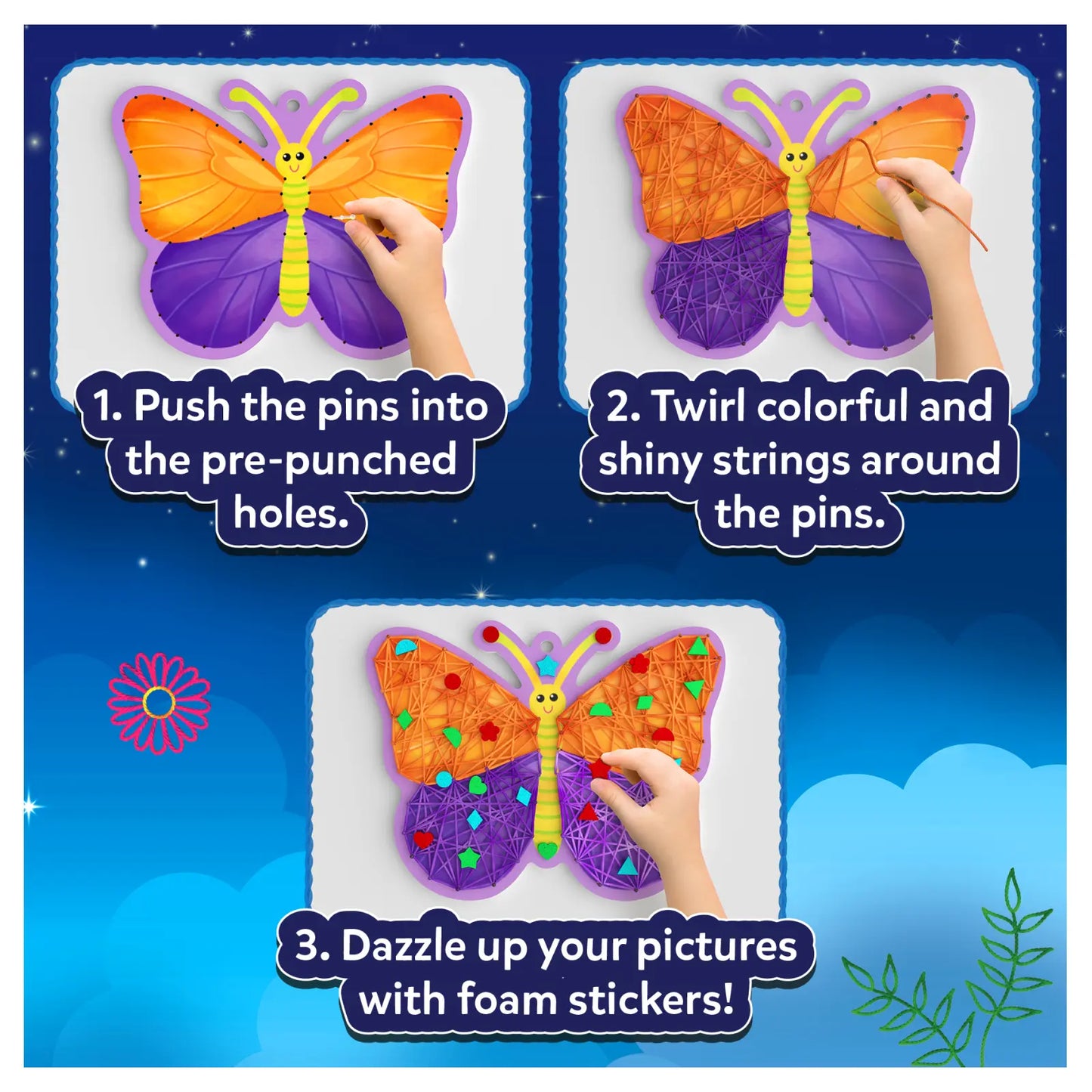 Super Strings: Bugs & Butterflies | Mess-Free String Art for Kids (ages 6-12)